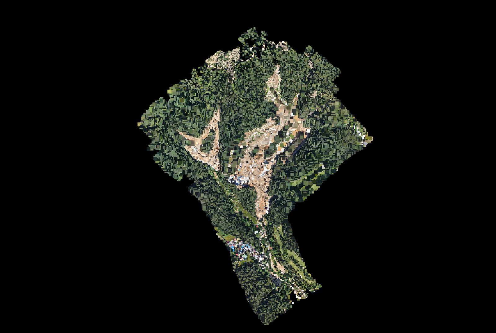 Point-cloud model preview — Unreviewed drone capture · AD-8B6F0C57