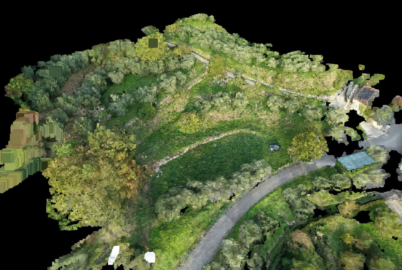 Point-cloud model preview — Unreviewed drone capture · AD-34ACE759