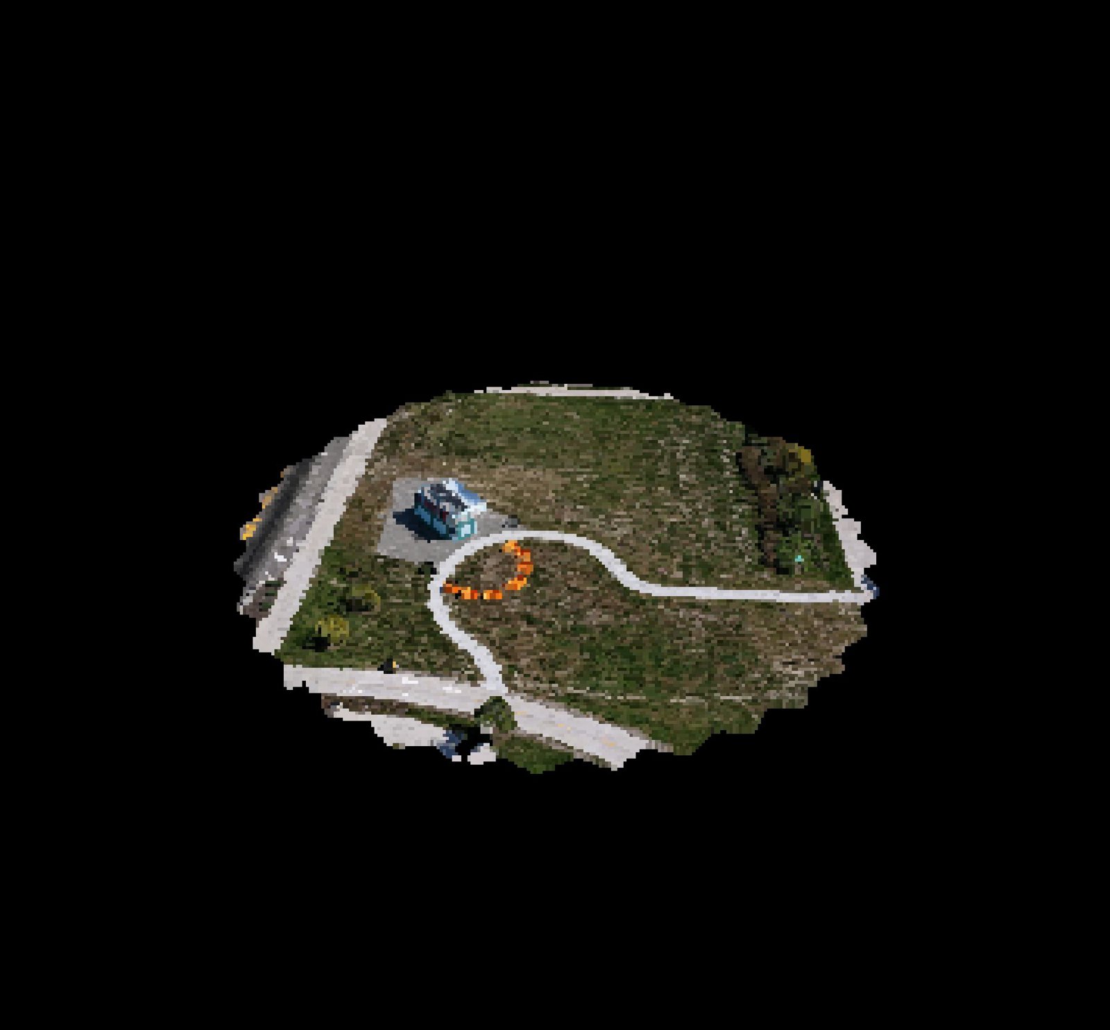 Point-cloud model preview — Detroit drone capture · AD-766D0DAF